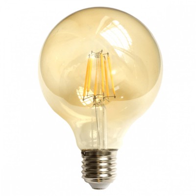 Bec LED Filament Amber E27 8W 800LM 2500K G125 foto