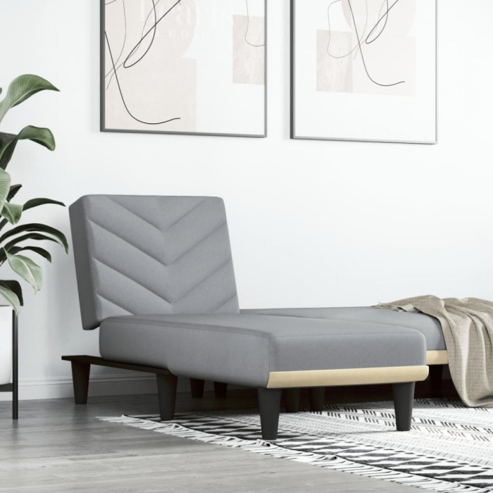 vidaXL Șezlong, gri deschis, material textil