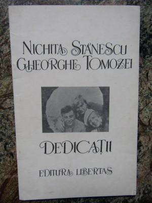 Nichita Stanescu , Gheorghe Tomozei - Dedicatii foto