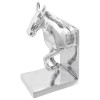 Suporturi Carti Decorative Cal Argintii, Set 2 Buc, 11x14x25 cm, Aluminiu, Birou/Casa
