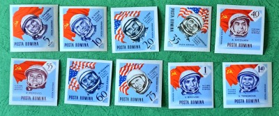 TIMBRE ROMANIA MNH LP576a/1964 NAVIGATIA COSMICA -nedantelate -serie simpla foto