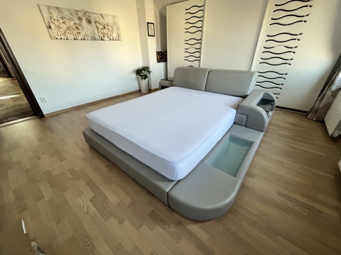 Protectie saltea jersey RestShield Coneltex, dimensiuni 140-160x200 cm, dreptunghiulara, culoare alba