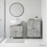 Cumpara ieftin Set de dulapuri pentru baie, 2 piese BREDA Gri Beton