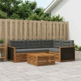 vidaXL Set de canapele de exterior 5 pcs Natural și Antracit 3383315