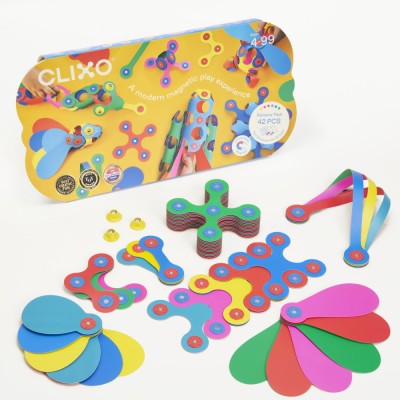 Clixo&amp;reg; joc magnetic de construit - Curcubeu (42 piese) PlayLearn Toys foto
