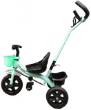 Tricicleta Salamandra Kids 2 in 1 cu Pedale si Cosulet, Turcoaz, 12-24 luni, Unisex, Verde