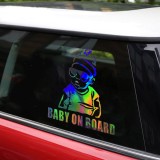 Autocolant Auto, Baby On Board, Multicolor, 12.5x14 cm, Oem