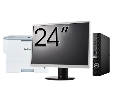 Pachet Calculator Second Hand DELL OptiPlex 7080 Mini PC, Intel Core i5-10500T 2.30 - 3.80GHz, 8GB DDR4, 256GB SSD + Monitor 24&amp;amp;quot; + Imprimanta Bro foto