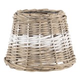 Abajur veioza ratan maro alb 20x15 cm, E27
