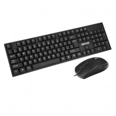 Kit tastatura + mouse Mixie X70, Negru, Design ergonomic foto