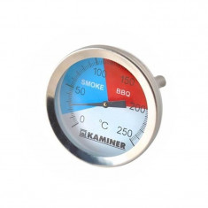 Termometru pentru gratar Smoke&BBQ, Kaminer, otel, 0-250 grade Celsius