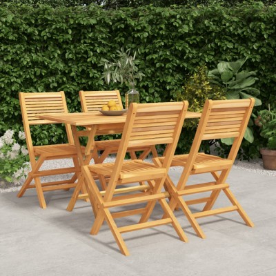 vidaXL Set masă pentru grădină, lemn masiv de tec, 5 piese 3155011 foto