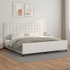 Cadru de pat cu tablie, alb, 200x200 cm, piele ecologica GartenMobel Dekor, vidaXL