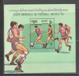 Cambodgea.1986 C.M. de fotbal MEXIC-Bl. MC.663, Nestampilat