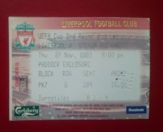 Bilet Fotbal Steaua Bucuresti Romania Liverpool England foto