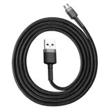 Cablu Date si Incarcare Baseus, Cafule CAMKLF-BG1, USB la MicroUSB, 1m, 2.4A, Negru Gri