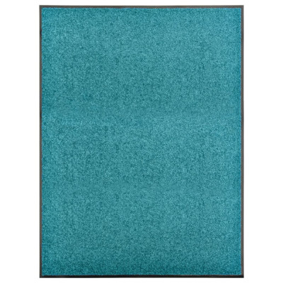 Covoraș de ușă lavabil cyan 90x120 cm foto