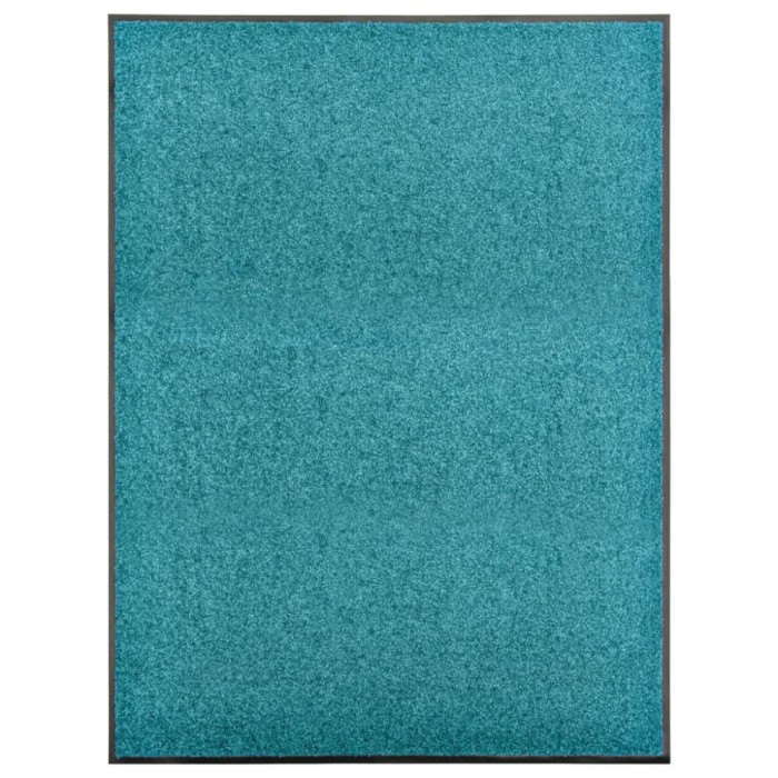 Covoraș de ușă lavabil cyan 90x120 cm