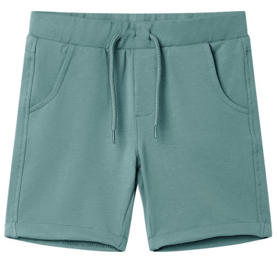 Pantaloni scurti pentru copii cu snur, albastru petrol &amp;icirc;nvechit, 104 GartenMobel Dekor foto