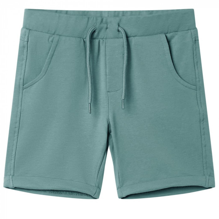 Pantaloni scurti pentru copii cu snur, albastru petrol &icirc;nvechit, 104 GartenMobel Dekor