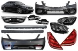 Un pachet de design tip S63 potrivit pentru Mercedes S W222 2013-2017 cu faruri, stopuri, grila, praguri pentru ampatament lung Performance AutoTuning