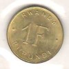 SV * Rwanda &amp; Burundi 1 FRANC 1961 * B.E.R.B. * FAUNA * LEU UNC, Africa, Cupru-Nichel
