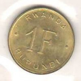 SV * Rwanda &amp; Burundi 1 FRANC 1961 * B.E.R.B. * FAUNA * LEU UNC