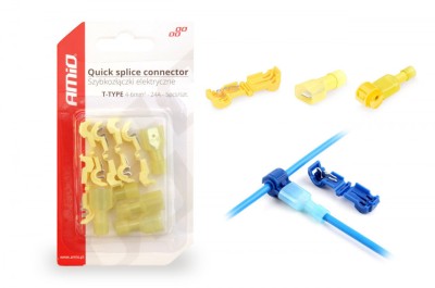 Cuplaje electrice pentru imbinari rapide de tip-T 04 - 6mm2, 24A, 5 buc blister foto
