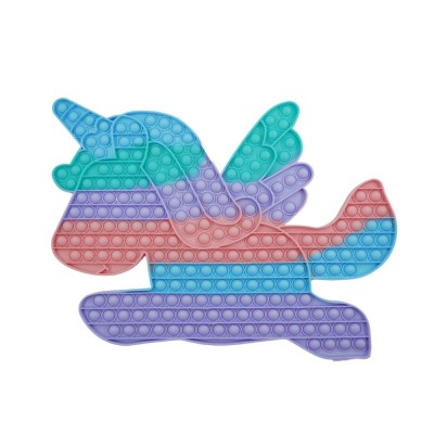 Jucarie antistres din silicon Flippy, Pop it Now and Flip It ,Unicorn cu aripi ,Curcubeu foto