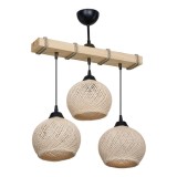Cumpara ieftin Lustra cu trei lumini PWL-1120, E27 crem-natural, 50x20x63 cm