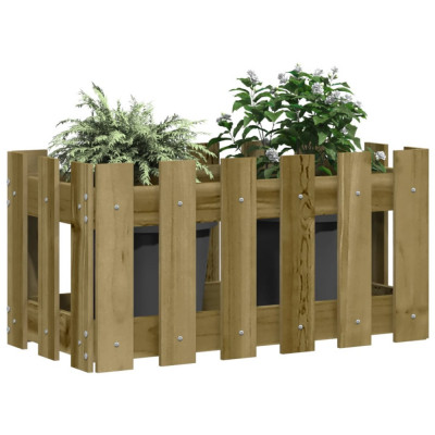 Jardiniera gradina design gard 60x30x30cm lemn de pin impregnat GartenMobel Dekor foto