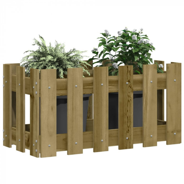 Jardiniera gradina design gard 60x30x30cm lemn de pin impregnat GartenMobel Dekor