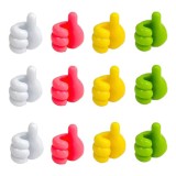 Set 12 cleme autoadezive pentru cabluri, 2.2 x 2.2 x 3 cm, silicon, multicolor