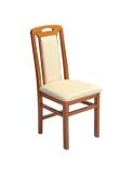 Scaun de living si bucatarie SB Tim, din lemn masiv fag, tapiterie stofa, lacuit, 120 kg, 96x43x40 cm, Cires
