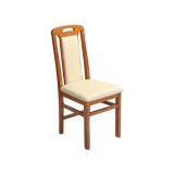 Scaun de living si bucatarie SB Tim, din lemn masiv fag, tapiterie stofa, lacuit, 120 kg, 96x43x40 cm, Cires