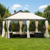 Cumpara ieftin Pavilion Gradina/Terasa ART 4x3x2.55m, Cadru Metalic, Crem, cu Perdele Impermeabile, Otel/Poliester