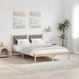 vidaXL Cadru de pat cu headboard Gri taupe 150 x 200 cm țesătură 878182