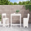 Gossi set bar de gradina, 3 piese, alb, lemn masiv de pin