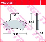 Set placute frana spate TRW MCB762SI - ATV Linhai Anniversary - Worker - Polaris Trail Blazer-Boss - Scrambler - Magnum 250-300-400-500cc