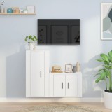 vidaXL Set dulap TV, 2 piese, alb, lemn prelucrat