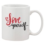 Cana alba personalizata &#039;Love yourself&#039;, INOVATIX&reg;. 330ml