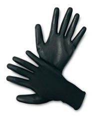 Manusi Protectie, Standard En420, En388:4131, Degete Cauciucate Cu Polyurethan - Marimea 10 - Negre foto