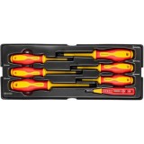 Set surubelnite izolate, late si cruce, cu creion de faza, sertar TIP A (385x150 mm) pentru dulap mobil, PH0-2, 3-5.5 mm, 60-125 mm, 7 elemente, RICHM