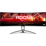 Monitor gaming curbat LED VA AOC 48.8, DFHD, DisplayPort, 144Hz, HDR 400, Vesa, Negru/Rosu