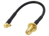 Cablu MMCX tată - SMA mamă unghi drept 100mm