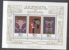 Germany Bundes 1977 Jugendstil Art Nouveau perf. sheet Mi.B14 MNH DA.159