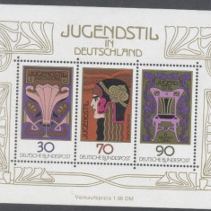Germany Bundes 1977 Jugendstil Art Nouveau perf. sheet Mi.B14 MNH DA.159