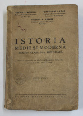 ISTORIA MEDIE SI MODERNA PENTRU CLASA VI a SECUNDARA de SCARLAT LAMBRINO ...VIRGILIU P. ARBORE , EDITIE INTERBELICA foto