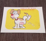 Carte Poștală Umoristică Vintage &ndash; &bdquo;Dans La Vie, Je N&#039;ai Jamais Eu De Pot!&quot;, Cățel Amuzant, Necirculata, Printata