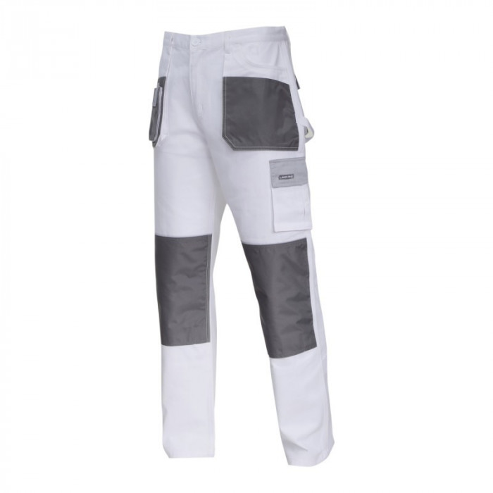 Pantaloni lucru bumbac mediu-gros Lahti Pro, marimea L, alb